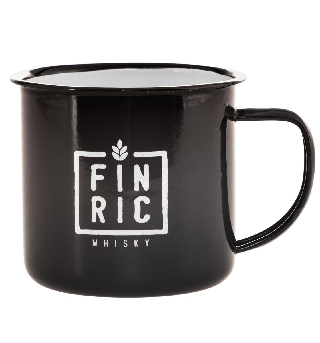 FINRIC Drink Becher - Emaille Tasse - Logo